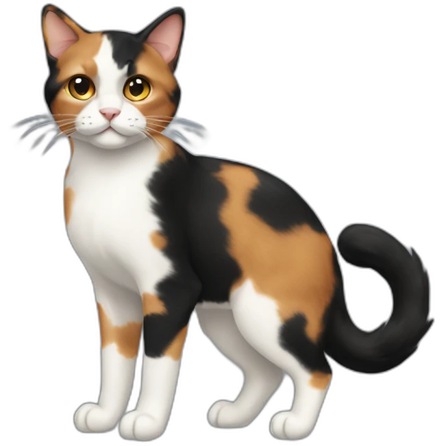 calico cat mostly black emoji
