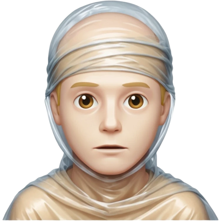 male body wrapped in plastic wrap emoji