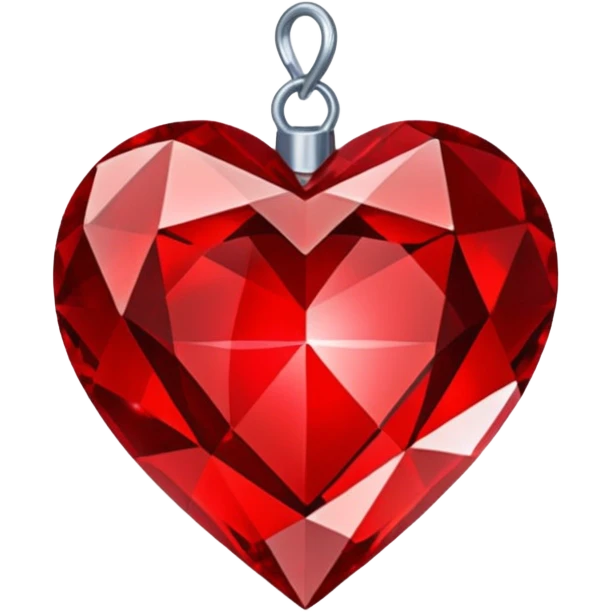 Hanging red crystal heart emoji