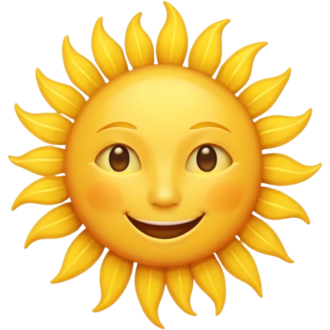 smiling sun emoji, simple and cheerful emoji