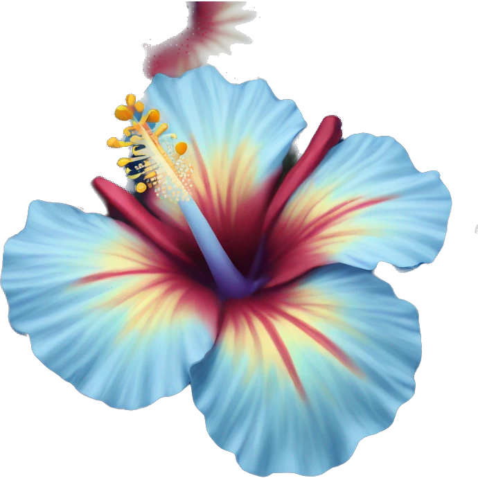 blue hibiscus flower  emoji