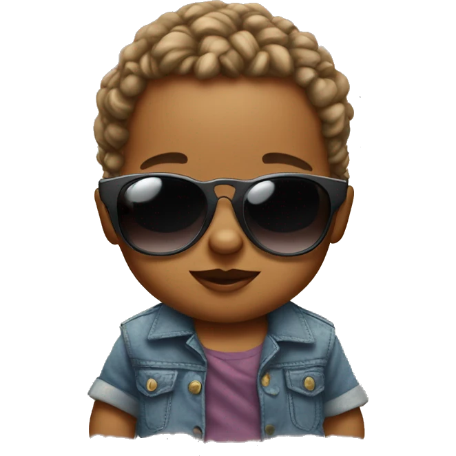 Cute baby wearing cool shades emoji
