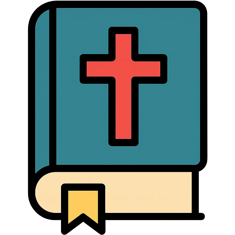 bible with a bookmark, color outlined icon emoji