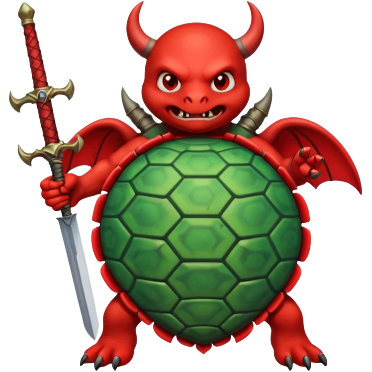 A devil in a turtle carapace add devil sword emoji