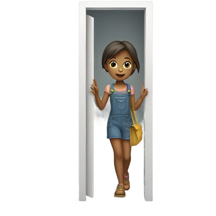 Girl walking out door emoji