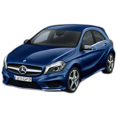 dark blue small car Mercedes A class emoji