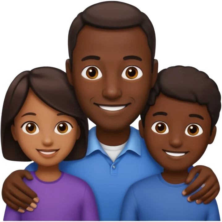 family dark skin one fathr emoji