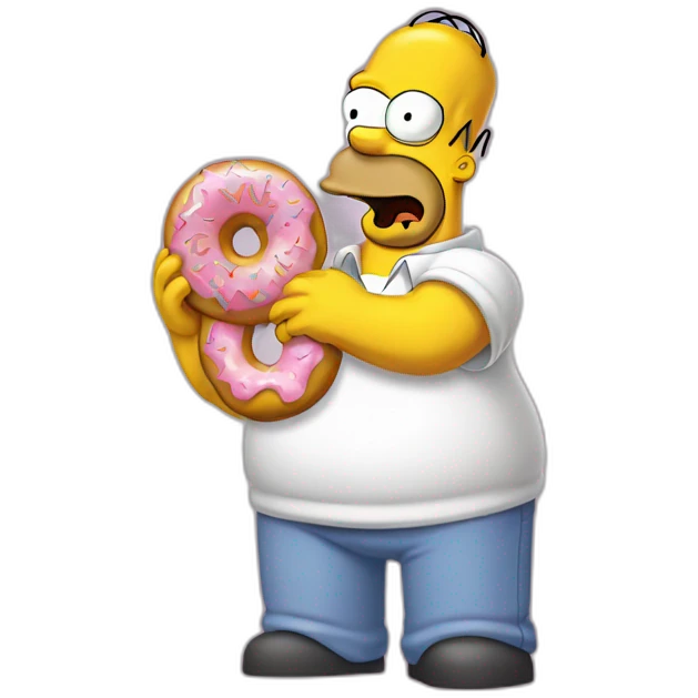 Homer Simpson licking a donut emoji