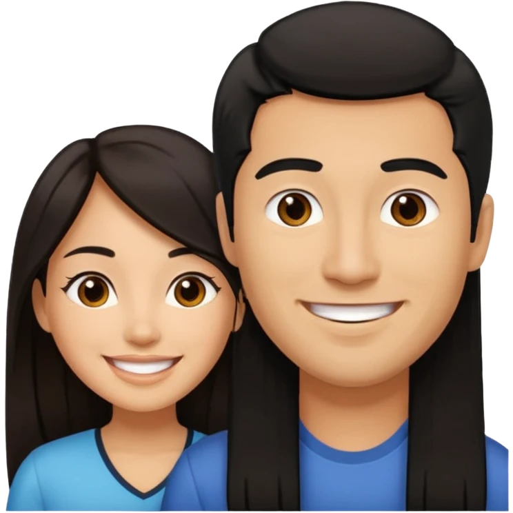 Hispanic woman with an asian guy emoji