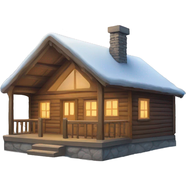 winter cabin emoji