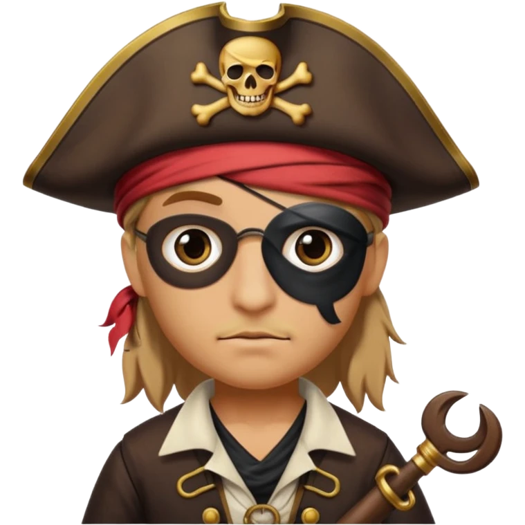 Pirata con un gráfico y un parche emoji