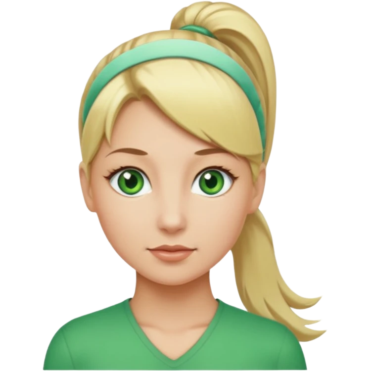 blonde WOMAN pony tail emoji