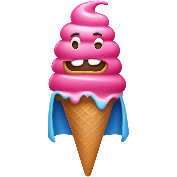Ice cream superhero with cherry toes emoji