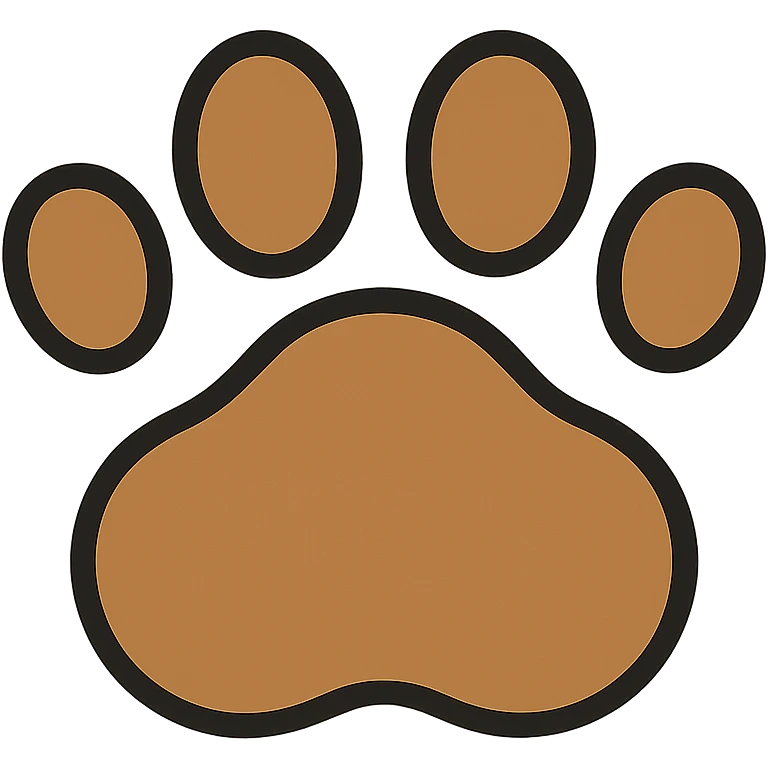 brown puppy paw print with shading emoji