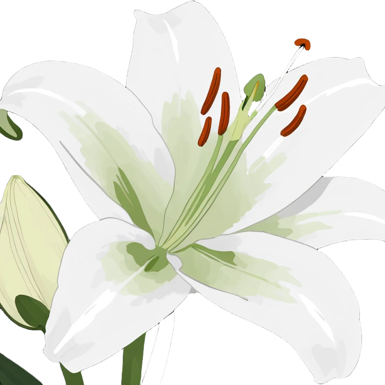white Lily flower emoji