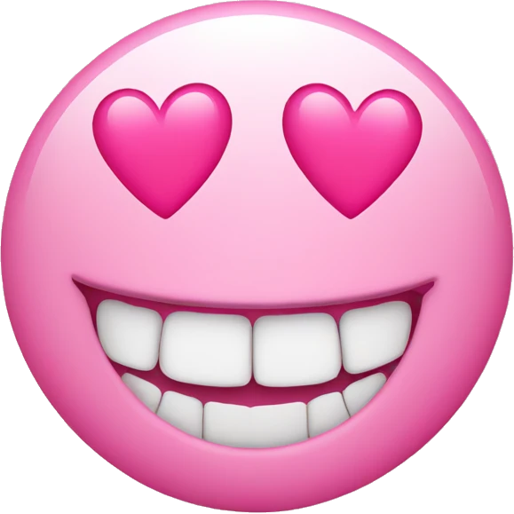 No teeth Smile emoji with 2 pink hearts  emoji