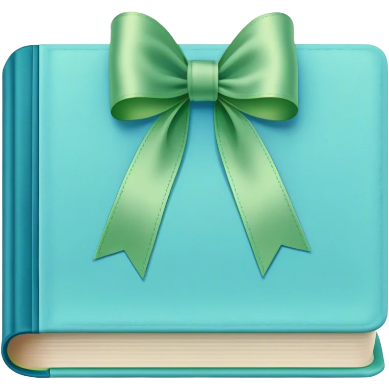 Book blue soft pastel with green ribbon  emoji