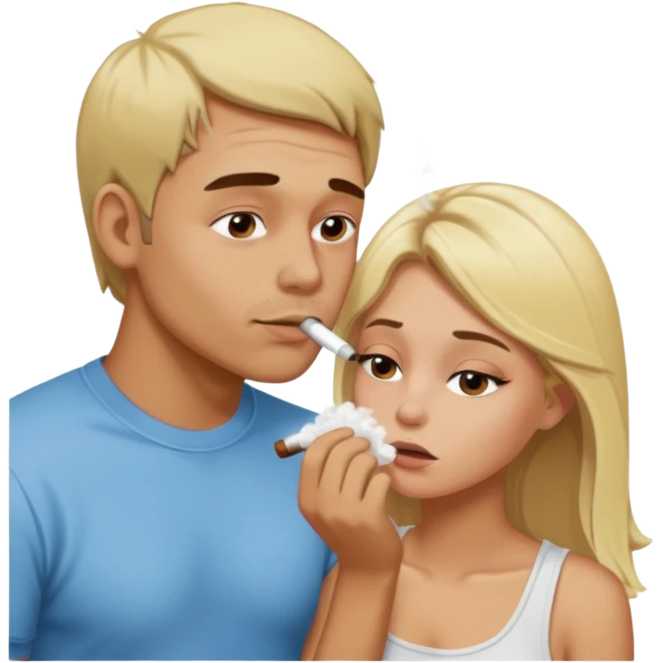 a guy doing cocaine off a blonde girl  emoji