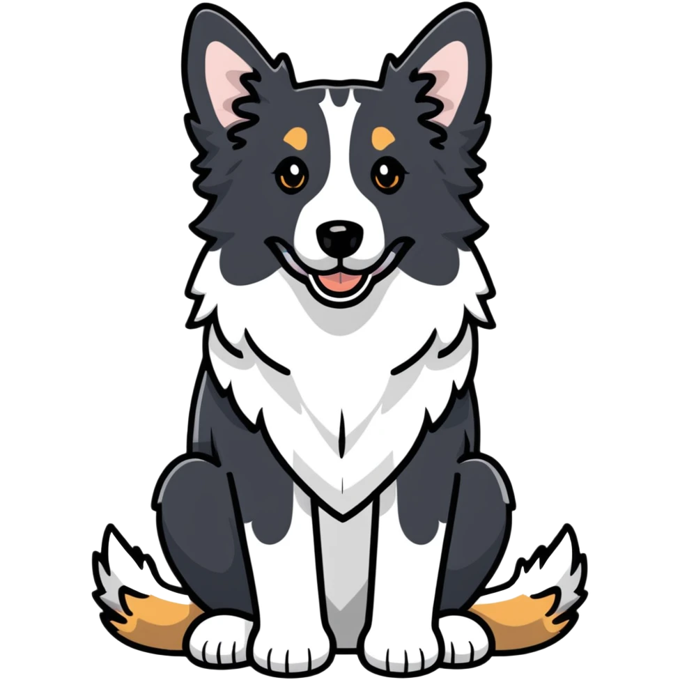 Merle border collie dog sitting emoji
