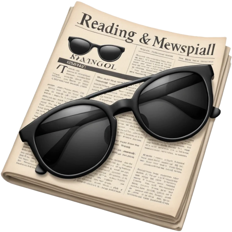 Sunglasses on newspaper emoji