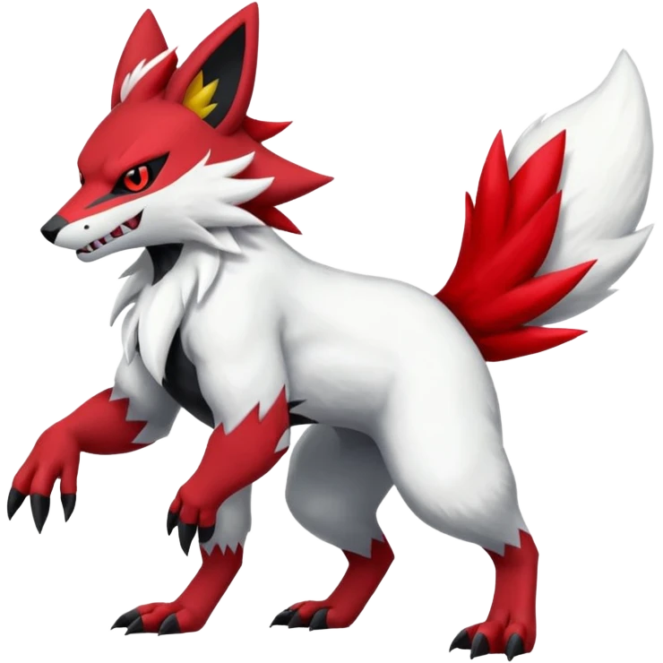 Zeraora-Zoroark-Zangoose-fusion, full body emoji