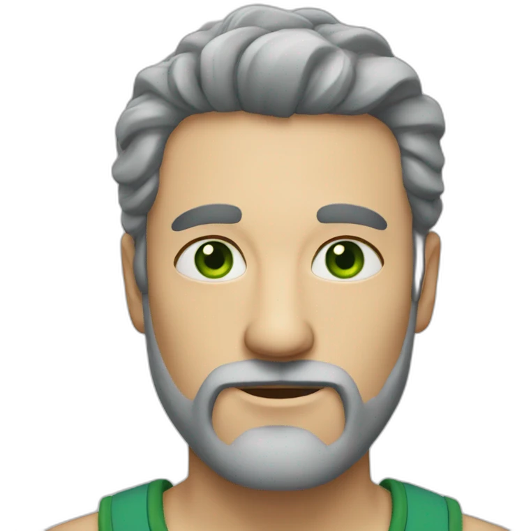 a man with a blue beard and green eyes emoji