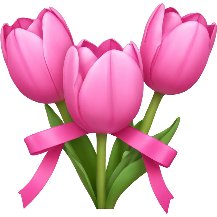Pink tulips with a bow emoji