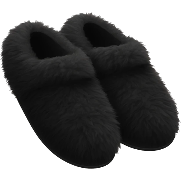 black fluffy slippers emoji