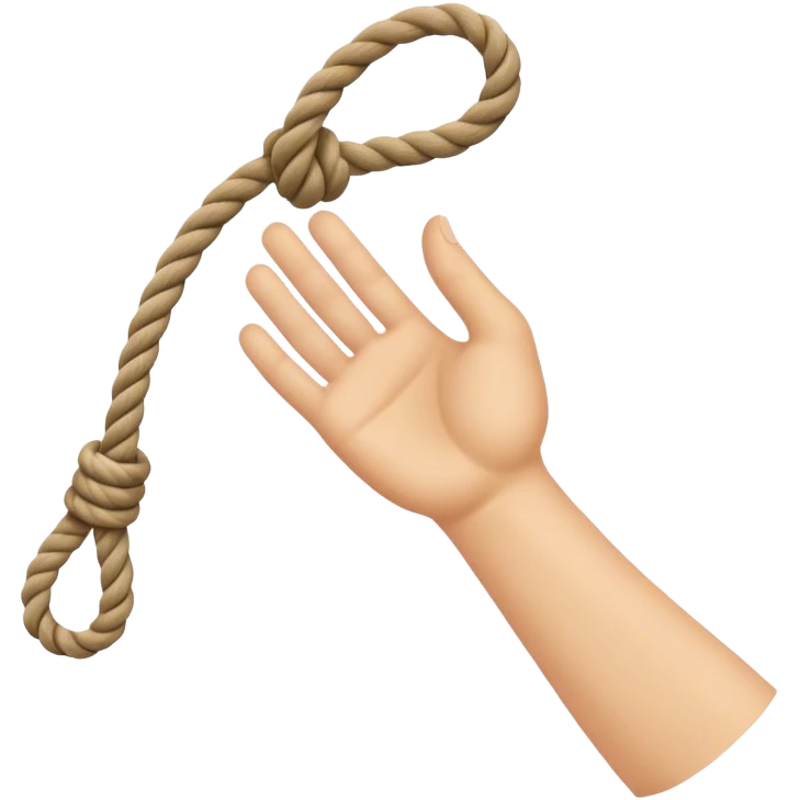 hand letting go a rope fall emoji