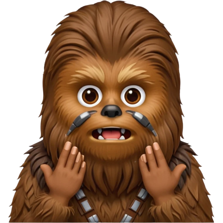   Chubaca con las manos en la cara sorprendido emoji