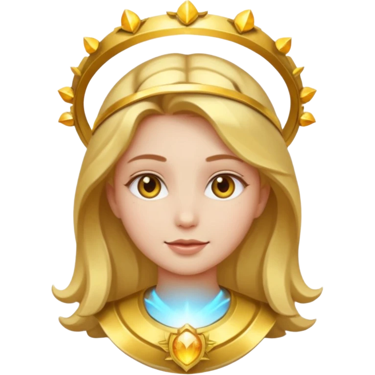 classic girl emoji with halo emoji