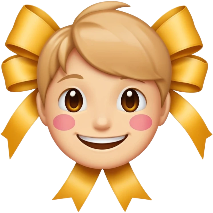 Gülümseyen kurdeleli surat emoji