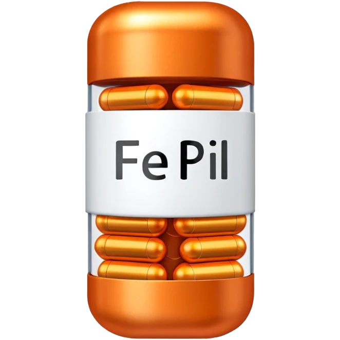 iron vitamin pill capsule, Fe supplement emoji