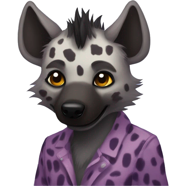 Purple spotted hyena fursona yippie emoji