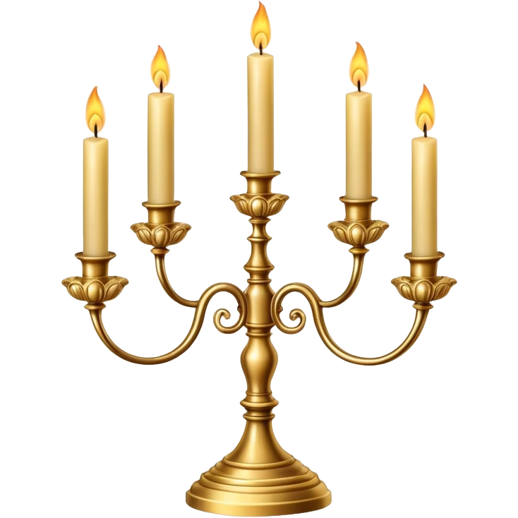 elegant candelabra with three burning candles emoji