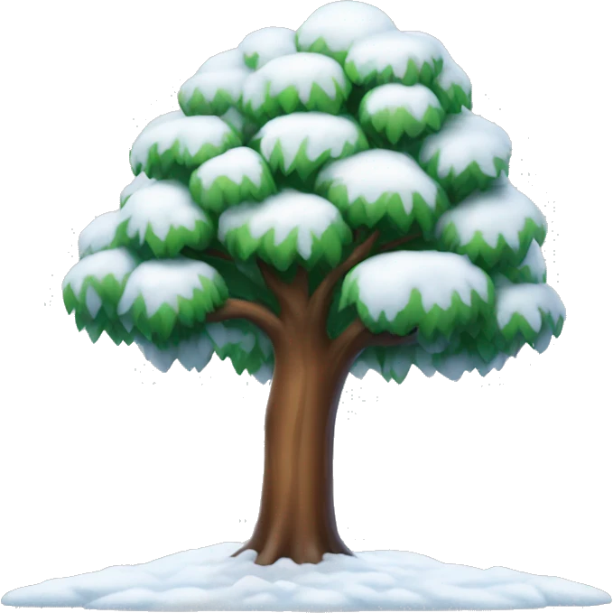 tree with snow  emoji