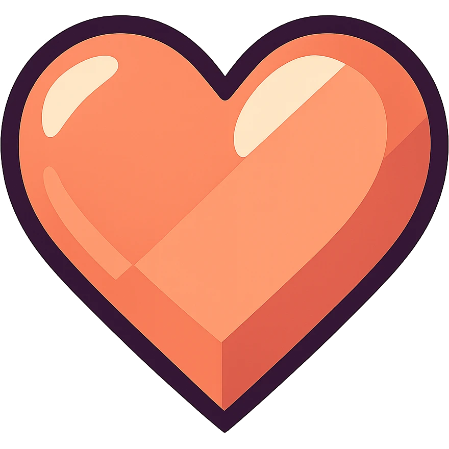 rose gold heart vibrant toon style emoji
