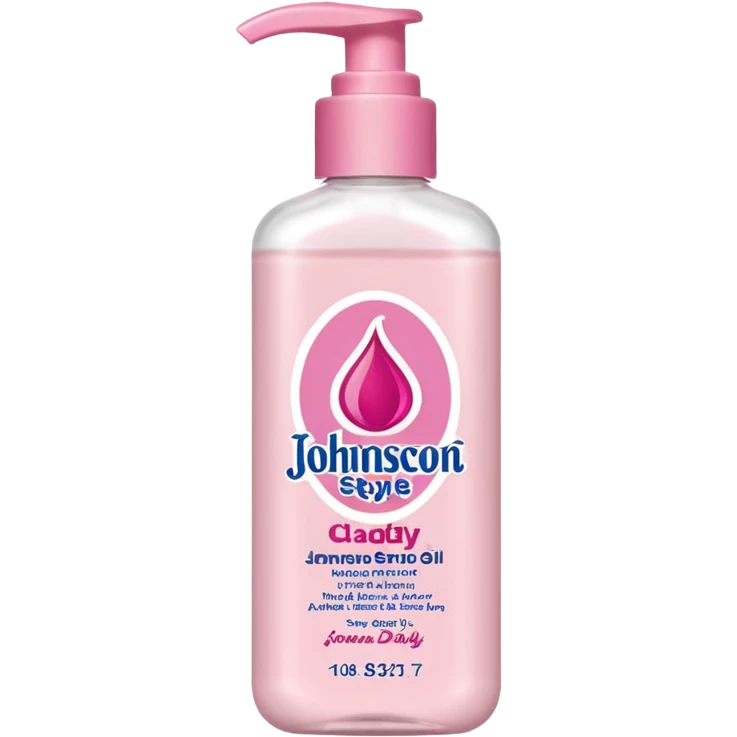 realistic Johnson and Johnson style bottle pink cap pink logo clear bottle with berry party logo with diddy oil and a berry on top bottle emoji