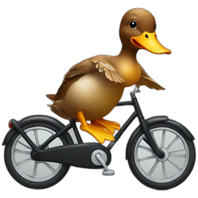 Duck riding a bike emoji