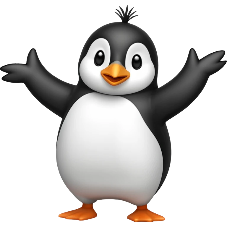 Un pingüino haciendo el dan emoji