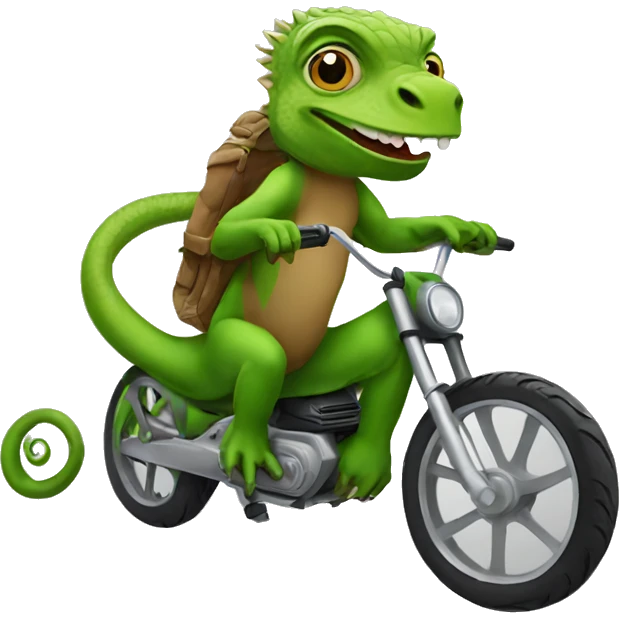 Iguana riding monkey emoji