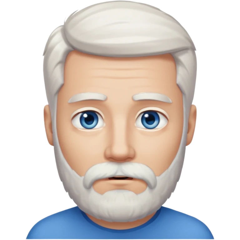 white-haired man with a beard, neutral expression emoji