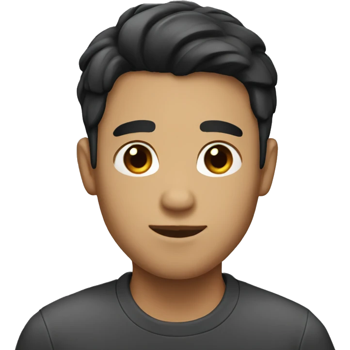 male with short black hair emoji