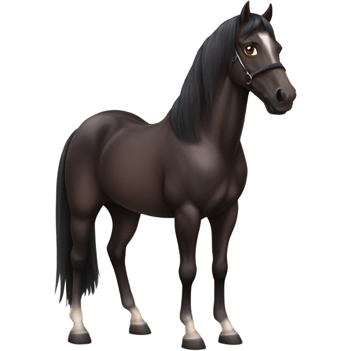 Dark bay horse emoji