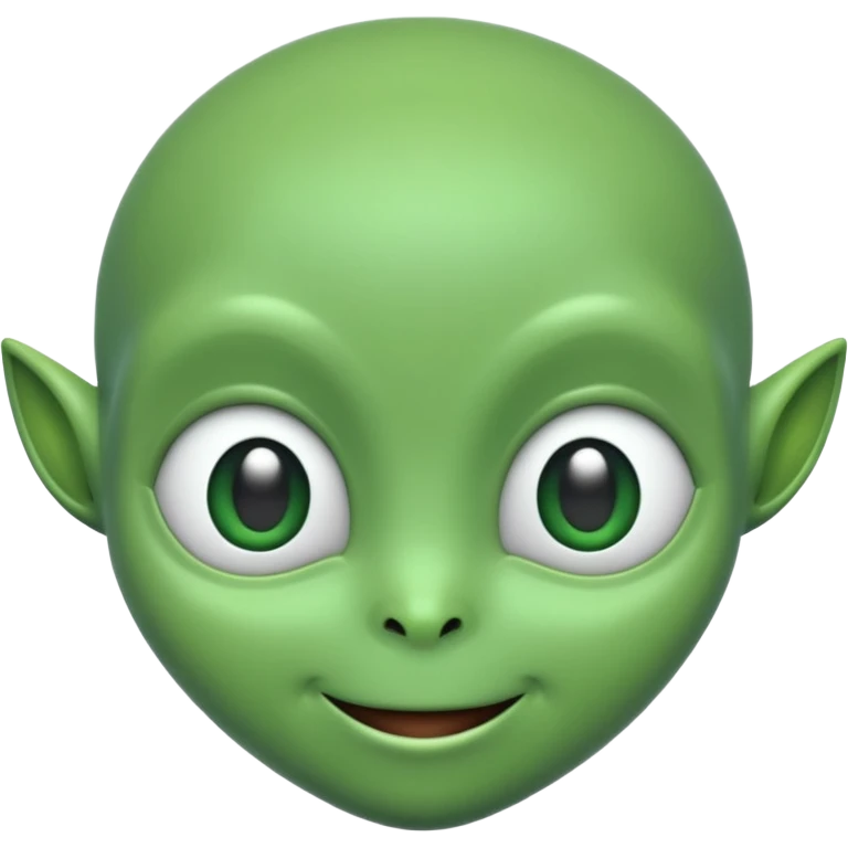 A cute alien face with two white eyes, no antennae, no nostrils emoji