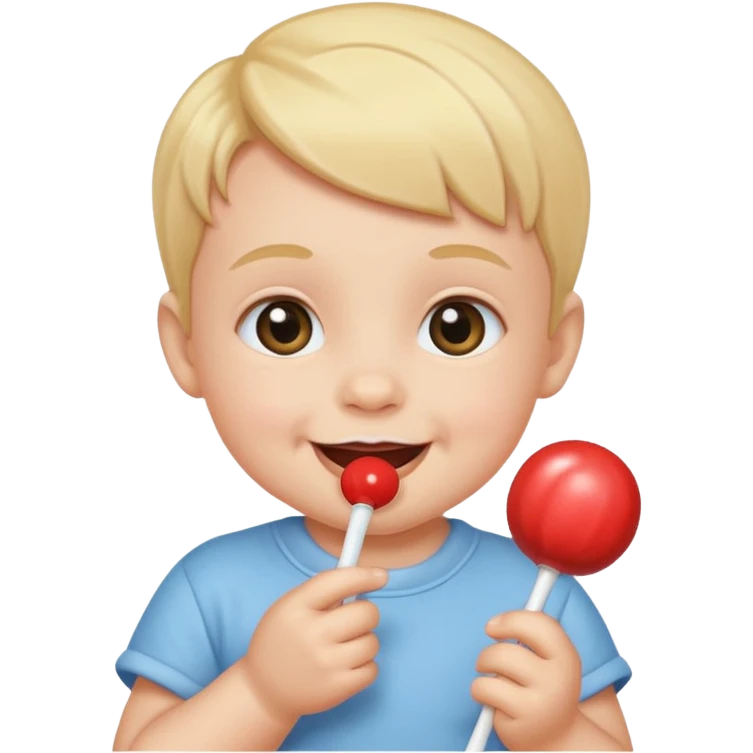 emoji cute baby with sucker (only head, no ears) emoji