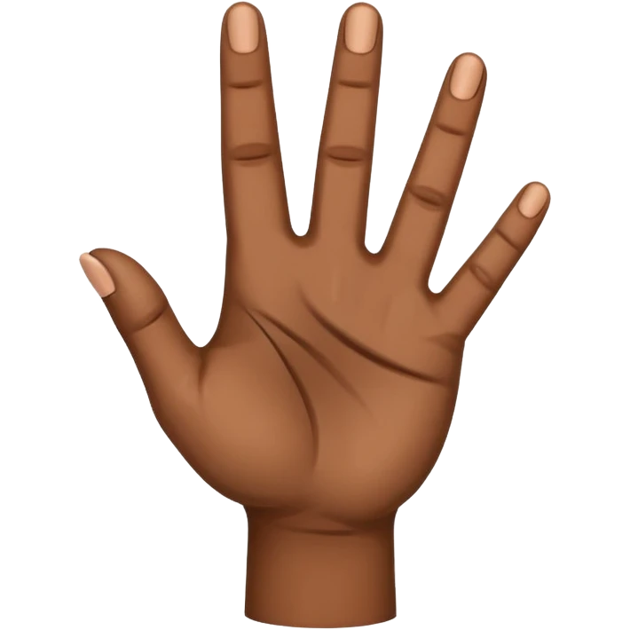 A flat hand with the palm facing towards me and the middle finger bent 90 degrees emoji