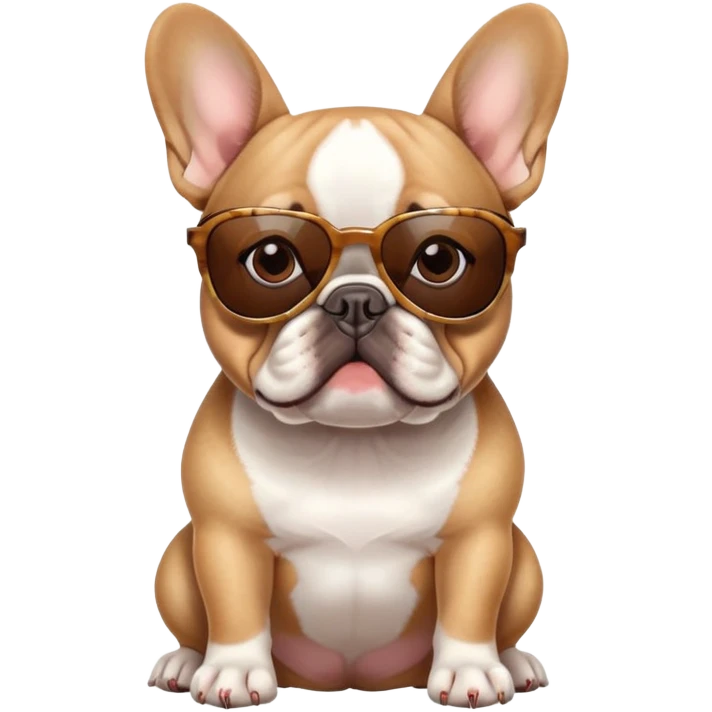 French bull dog with sunglasses emoji