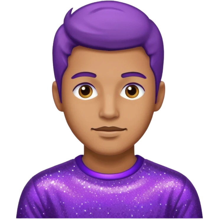 man supervisor wearing glitter purple glittery clothes emoji