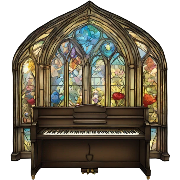 Stained glass piano room emoji